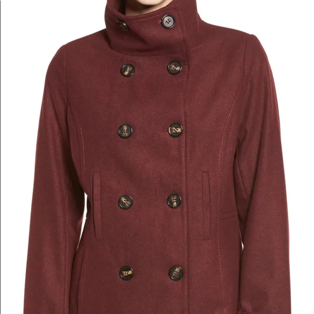 Thread & Supply Double Breasted Peacoat - Oxblood
